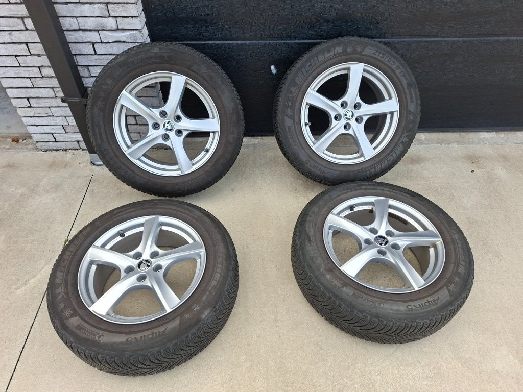 Velgen Skoda Kodiaq met Michelin winterbanden, 17 pouces, Enlèvement, Utilisé, Jante(s)