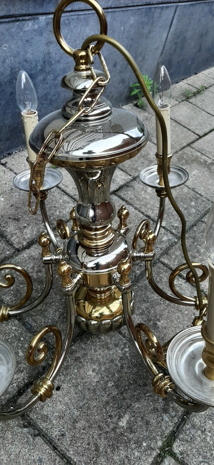 Vintage 2x Kroonluchters met 6 Lichtpunten, Huis en Inrichting, Ophalen