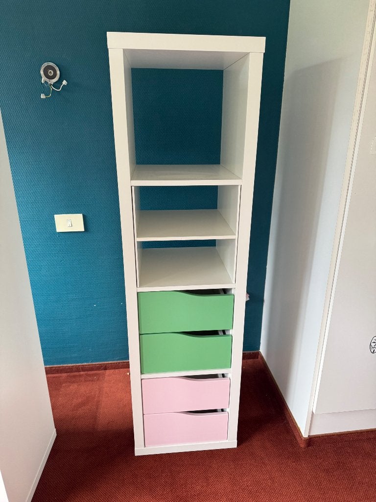 IKEA KALLAX wit met lades, Maison & Meubles, Armoires | Bibliothèques, 25 à 50 cm, Comme neuf, Enlèvement, Avec tiroir(s)