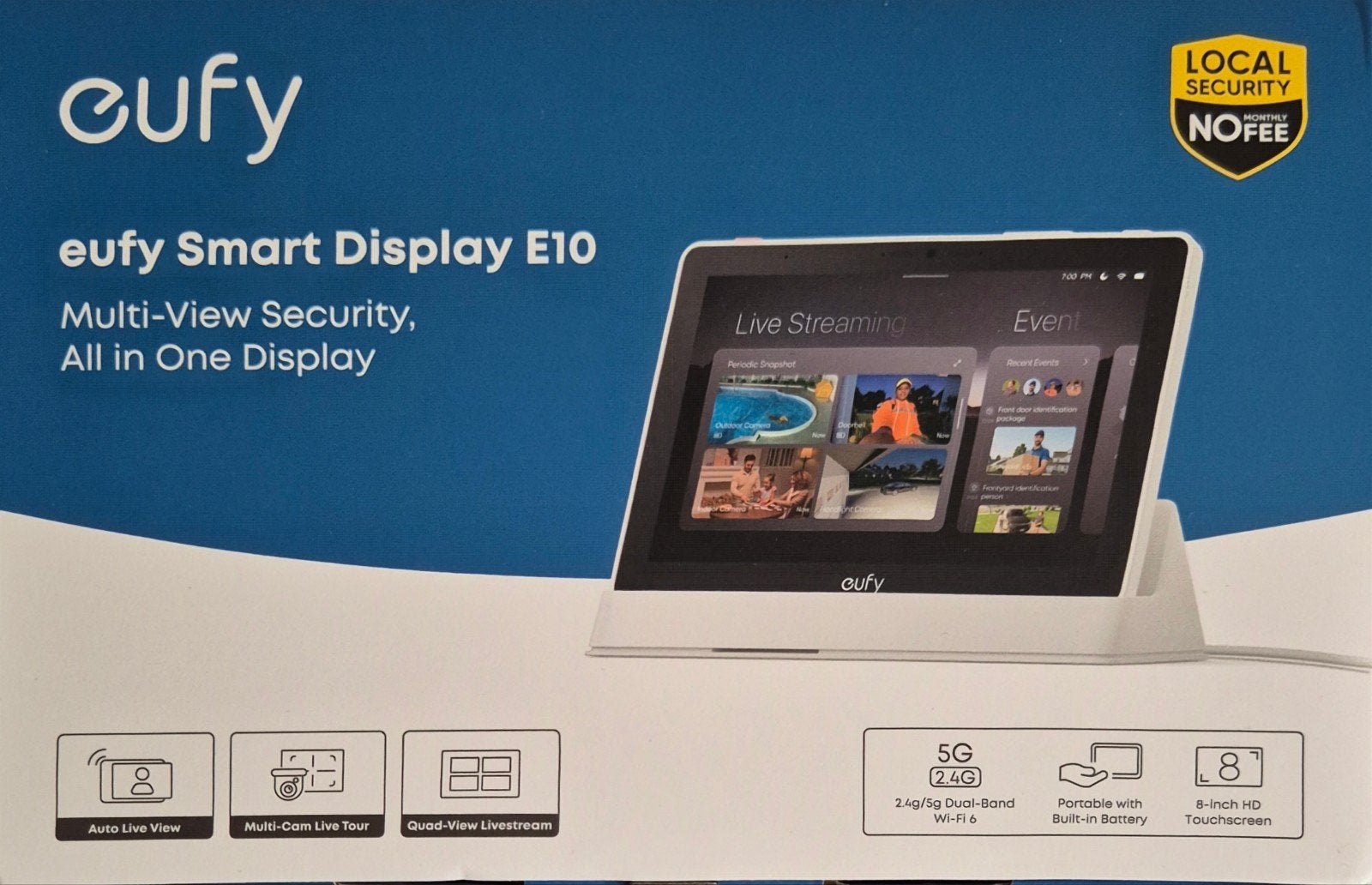 Écran intelligent Eufy E10., TV, Hi-fi & Vidéo, Caméras de surveillance, Enlèvement, Comme neuf, Caméra d'intérieur