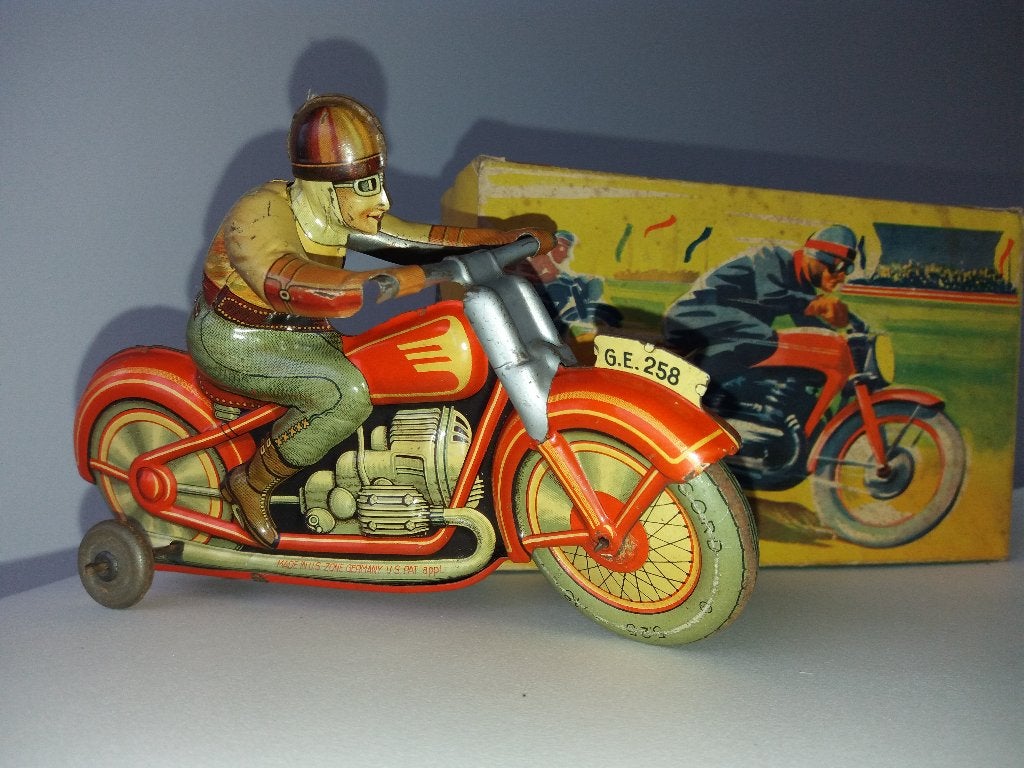 Motorfiets Technofix G.E.258,U.S.zone, met originele doos, Antiek en Kunst, Verzenden