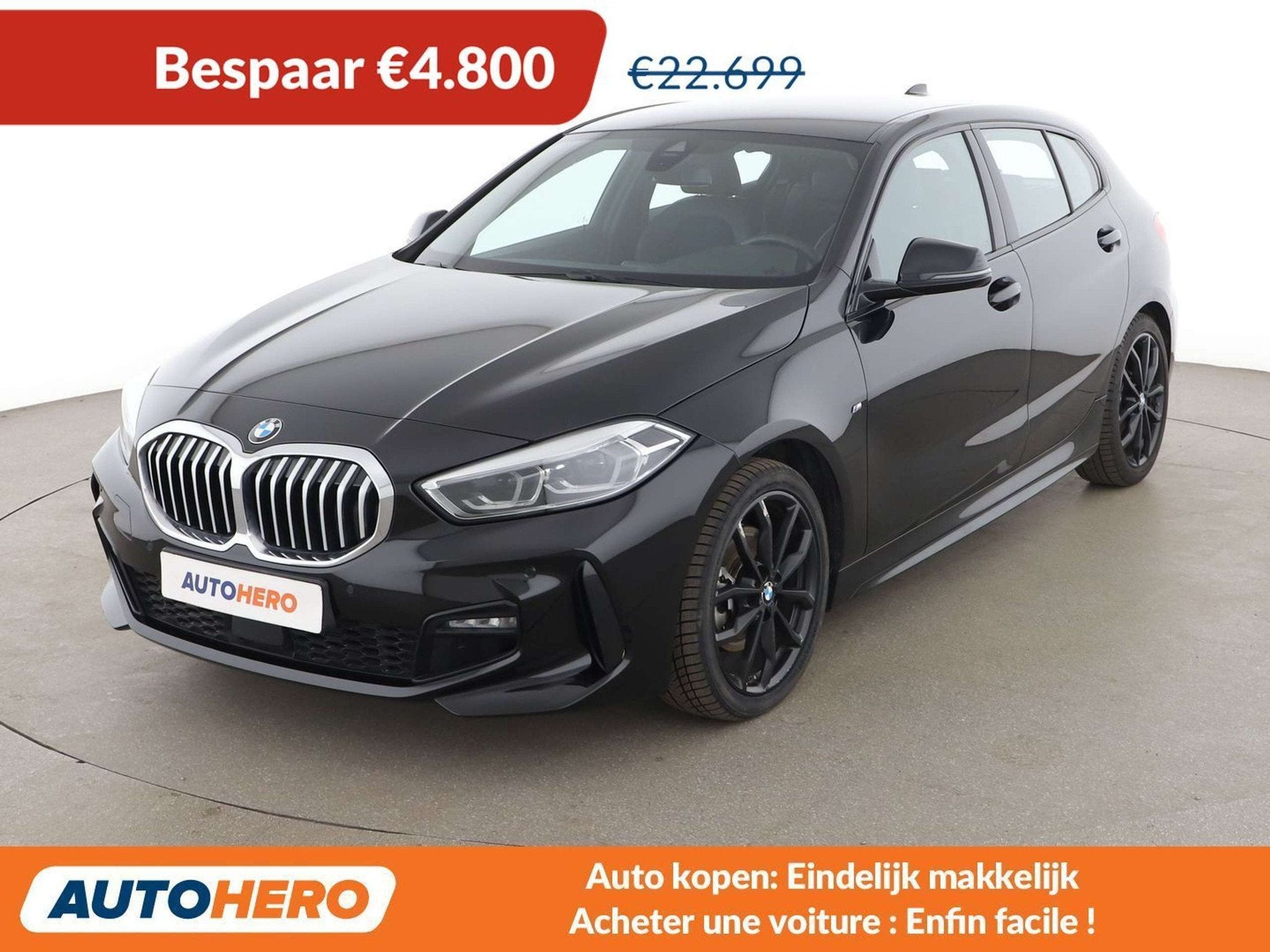 BMW 1 Serie 118 118i M Sport (bj 2020, automaat), Auto's, 1 Reeks, Gebruikt, Zwart, 1365 kg