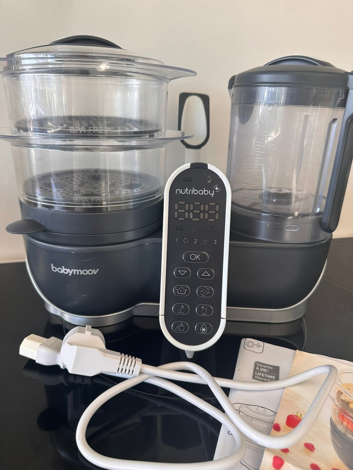 Robot cuiseur multifonction Babymoov Nutribaby(+) complet, Electroménager, Enlèvement, Utilisé, Résiste au lave-vaisselle, 3 vitesses ou plus