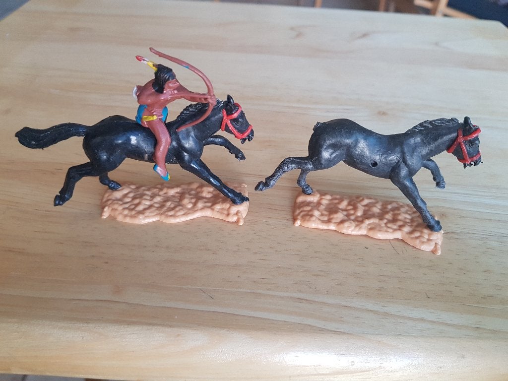 Jouets Timpo Toys indien + chevaux – Vintage, Enlèvement, Utilisé