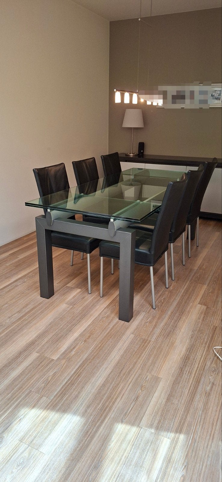 Eetkamer, kast en tafel en 6 stoelen, Huis en Inrichting, Ophalen, Zo goed als nieuw, 4 tot 6 stoelen