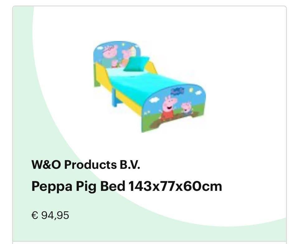 Kinderbed Peppa Pig, 70 tot 85 cm, 140 tot 160 cm, Zo goed als nieuw, Ophalen
