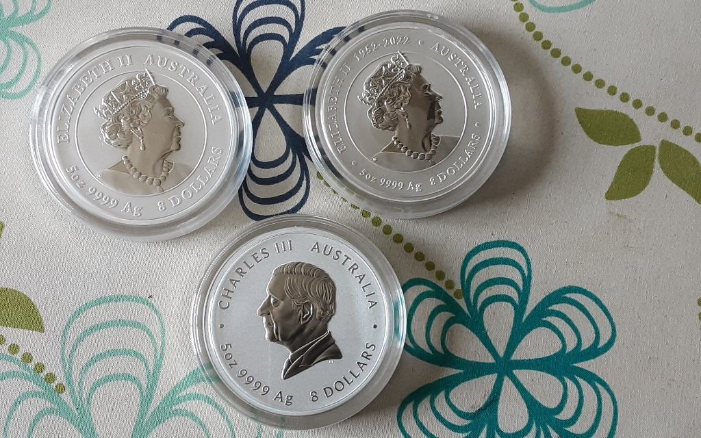 Pièces en argent (3 x 5 oz), Enlèvement ou Envoi, Argent