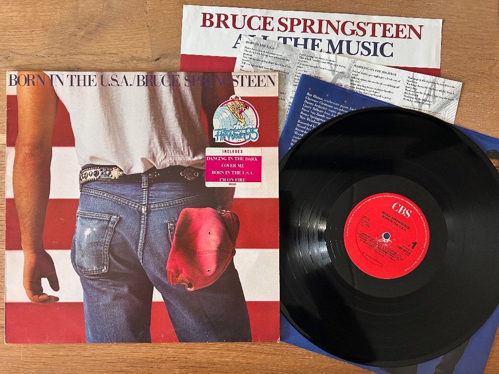 BRUCE SPRINGSTEEN - Born in the USA ( LP; NMINT/EX ), Avec pochette intérieure, Utilisé, Rock classique, Envoi