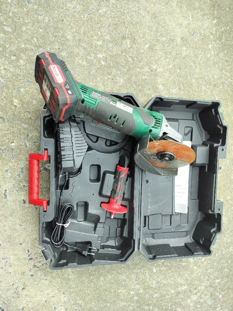 Parkside 20V Accu Haakse Slijper (Compleet in koffer), Ophalen of Verzenden, Zo goed als nieuw, Haakse handslijpmachine