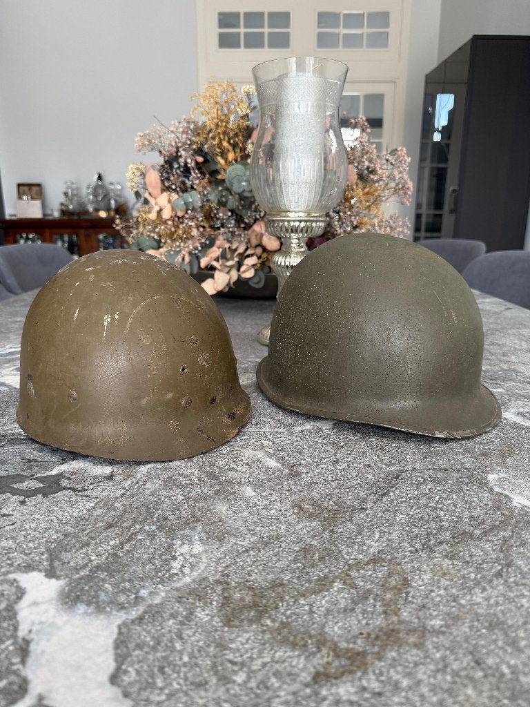 Amerikaanse M1-helm uit de Tweede Wereldoorlog, Verzamelen, Ophalen of Verzenden, Landmacht, Helm of Baret