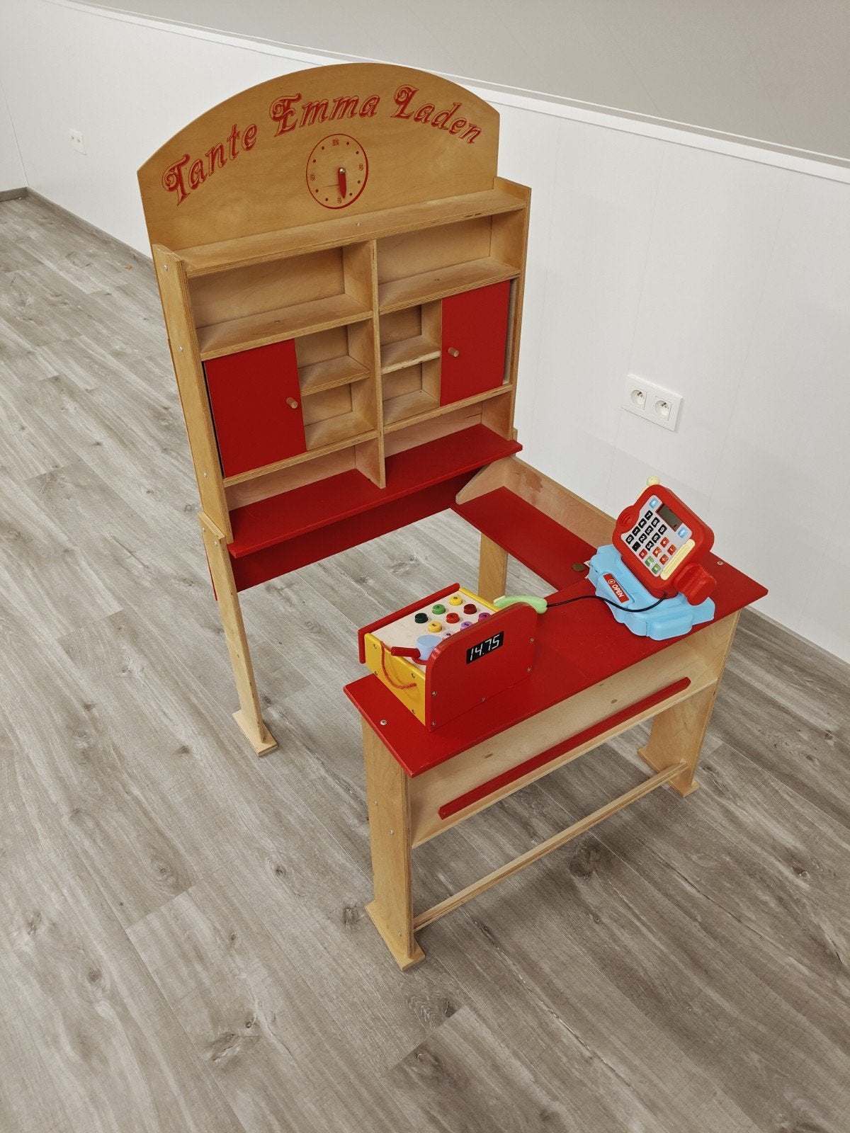 Winkeltje in hout met kassa. Goede staat., Kinderen en Baby's, Speelgoed | Houten speelgoed, Ophalen