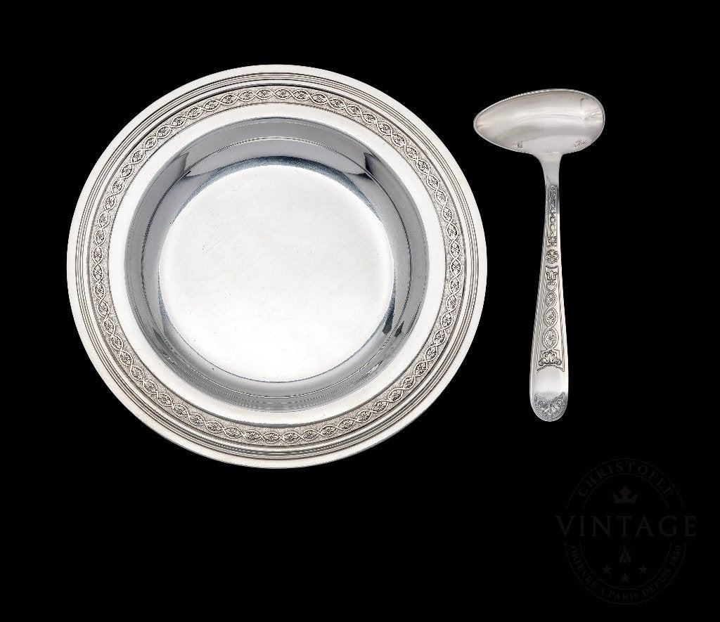 Christofle assiette et cuillère à bouillie Villeroy, Enlèvement ou Envoi