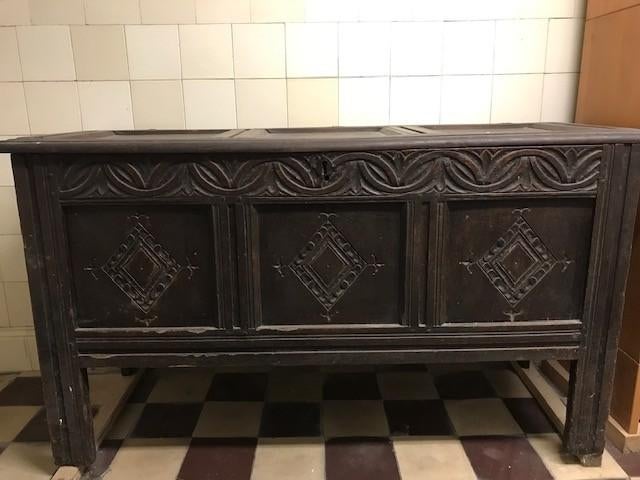 Antieke kist, Huis en Inrichting, Ophalen, Gebruikt, 100 tot 150 cm, 50 tot 75 cm
