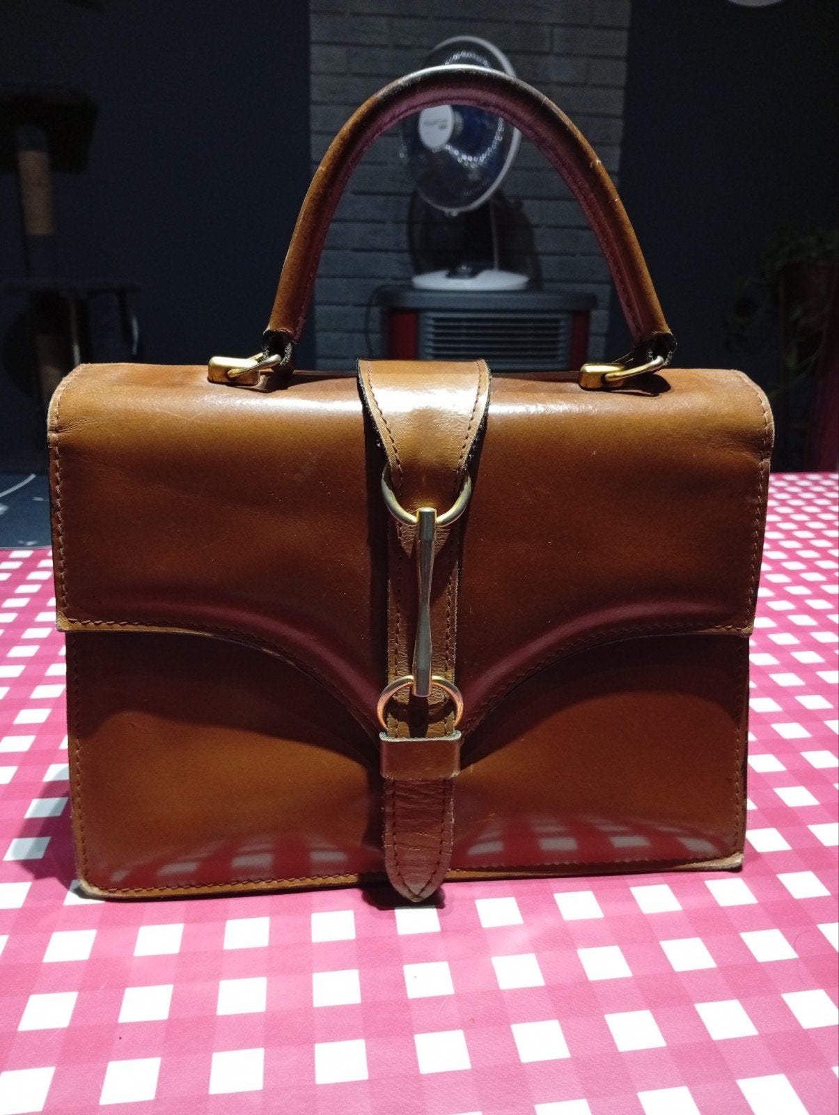 Vintage tas van lakleer