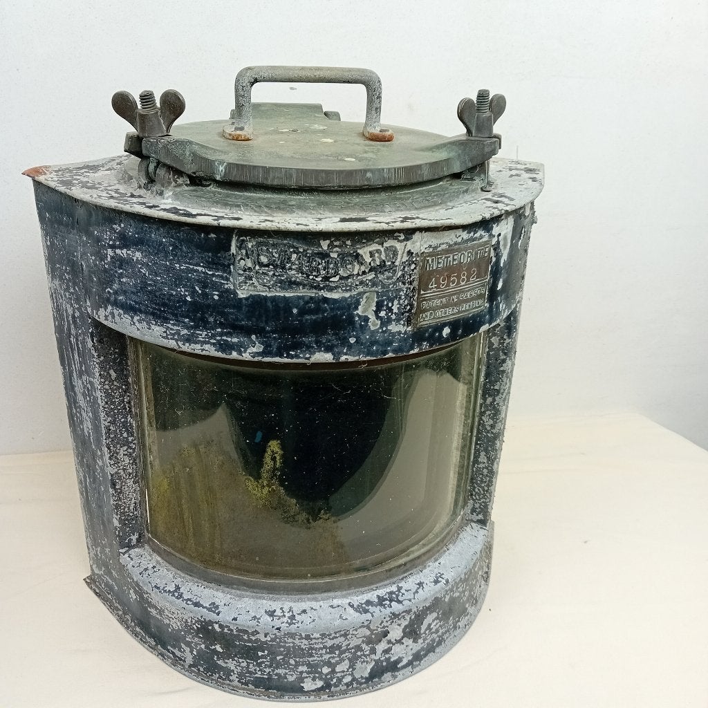 Grote verweerde scheepslamp METEORITE, Ophalen of Verzenden