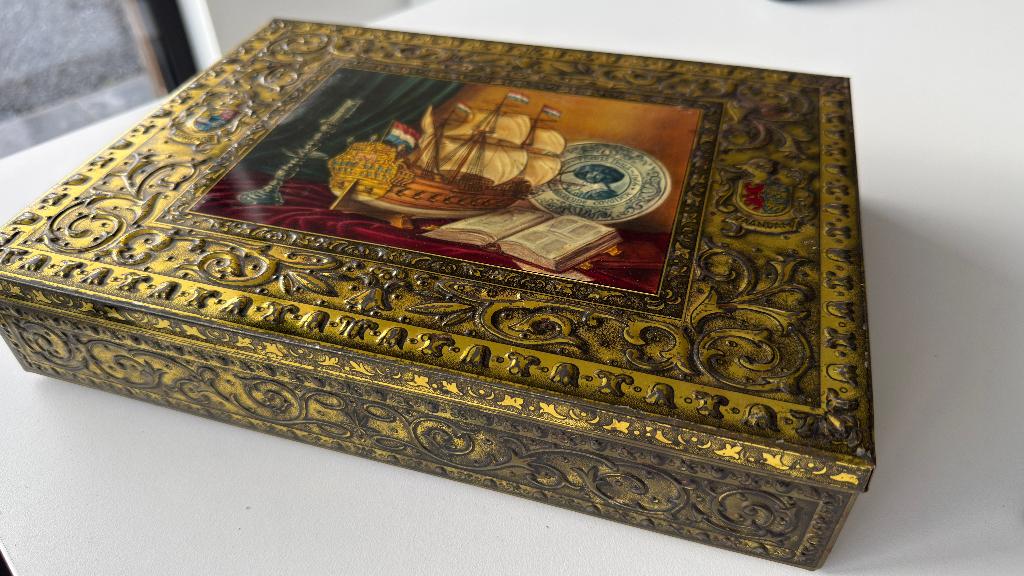Boîte en fer blanc vintage Royal Verkade Zaandam Holland, Enlèvement ou Envoi, Verkade