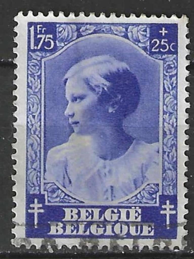 Belgie 1937 - Yvert/OBP 464 - Josephine-Charlotte (ST), Postzegels en Munten, Verzenden, Gestempeld, Gestempeld, Koninklijk huis