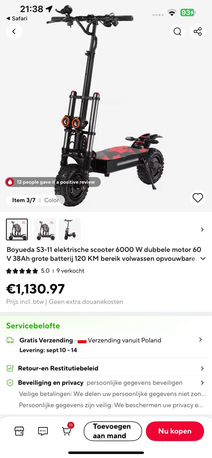 Elektrische step, Fietsen en Brommers, Fietsaccessoires | Aanhangwagens en Karren, Ophalen, Gebruikt, 80 kg of meer, Vering