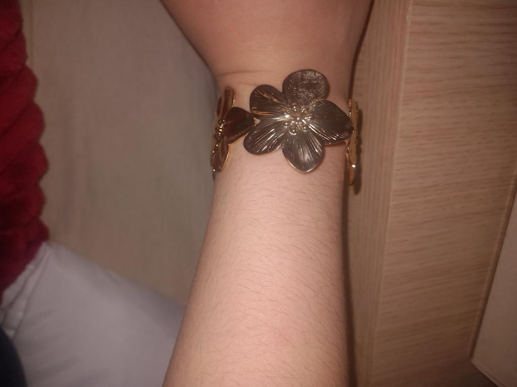 Vintage armband bloemen, Handtassen en Accessoires, Ringen, Ophalen, Nieuw, Dame, Goud