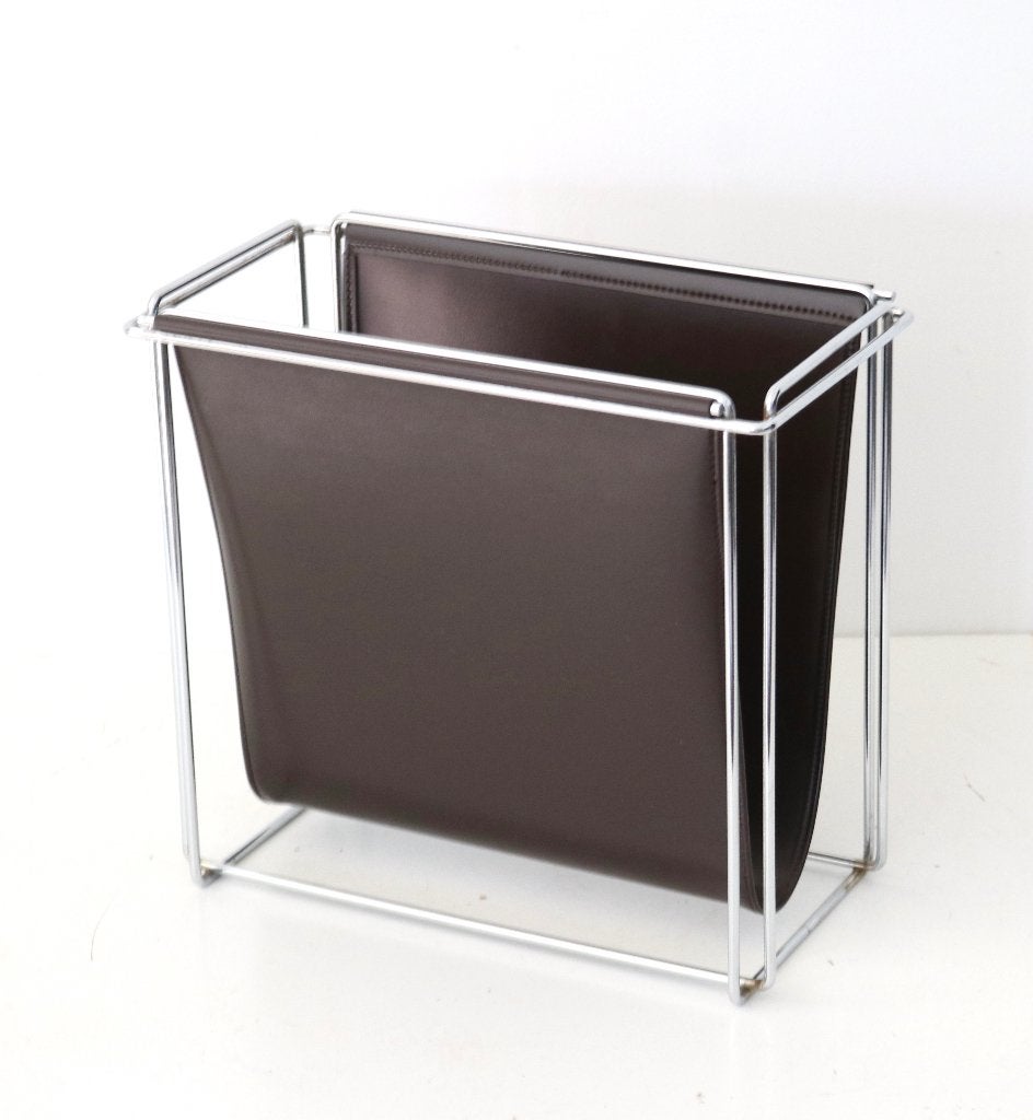 Vintage  MAGAZINE RACK STORAGE BOX  MAX SAUZE FRANCE 1970, Ophalen of Verzenden, Zo goed als nieuw, Vintage, Metaal