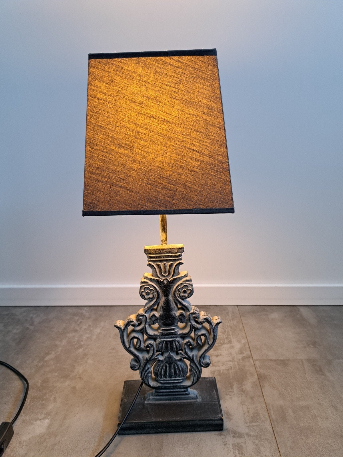 lamp in rustieke stijl, Gebruikt, Inclusief lichtbron, Grijs, Landelijk