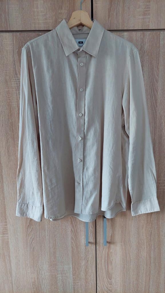 Linnen hemd - medium - WE Fashion, WE, Beige, Nieuw, Halswijdte 39/40 (M)