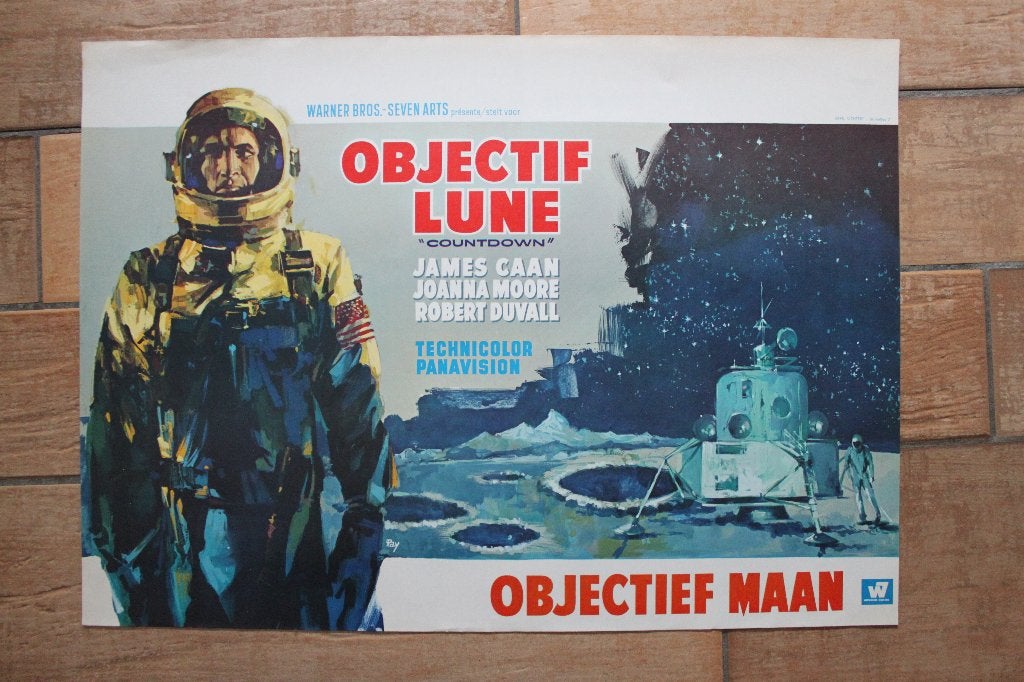 filmaffiche Countdown 1967 James Caan filmposter, Rechthoekig Liggend, Ophalen of Verzenden, Zo goed als nieuw, A1 t/m A3