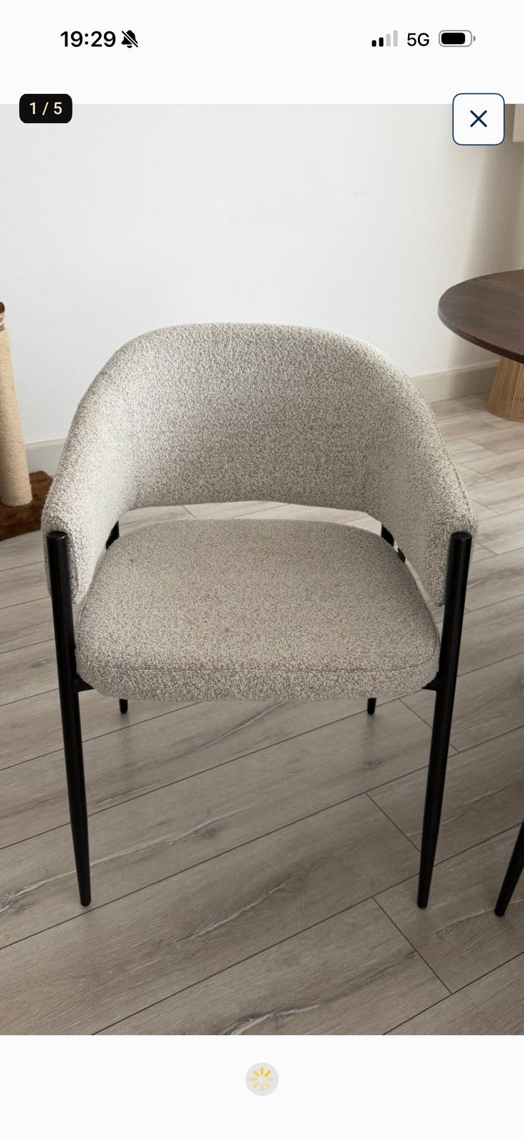 6 chaises de salle à manger beiges Bucle, Enlèvement, Comme neuf