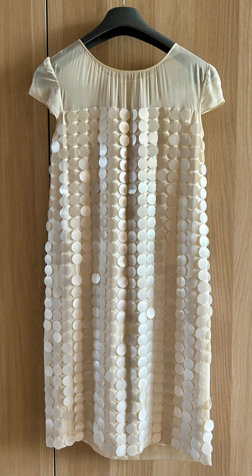 Robe crème élégante à sequins – petite taille, Kleding | Dames, Topjes, Wit, Ophalen of Verzenden, Korte mouw, Maat 34 (XS) of kleiner