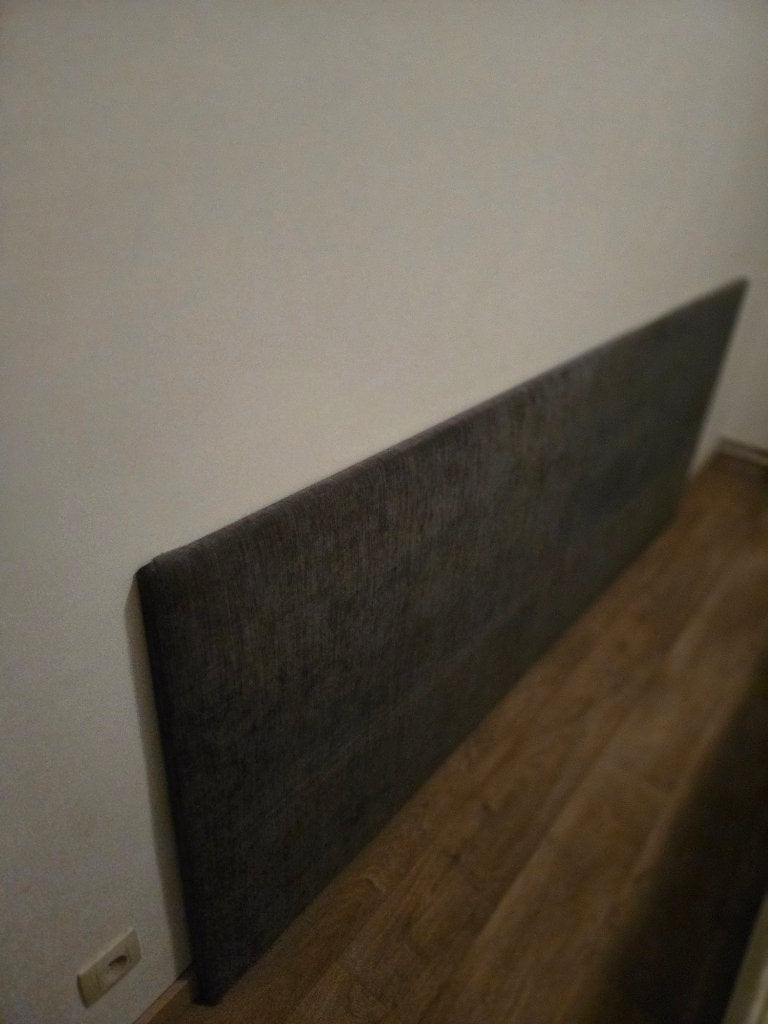 tête de lit 210 cm x 87 cm en velours gris foncé, 90 cm, Gris, 210 cm, Enlèvement