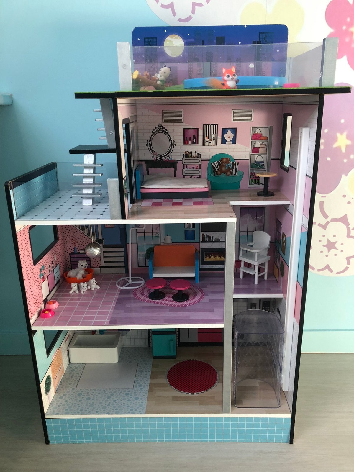 Poppenhuis Dreamland met accessoires, Ophalen, Zo goed als nieuw, Poppenhuis