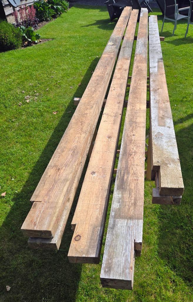 Houten Balken 7 stuks., Doe-het-zelf en Bouw, Hout en Planken, Ophalen, Gebruikt, 50 mm of meer, Balk