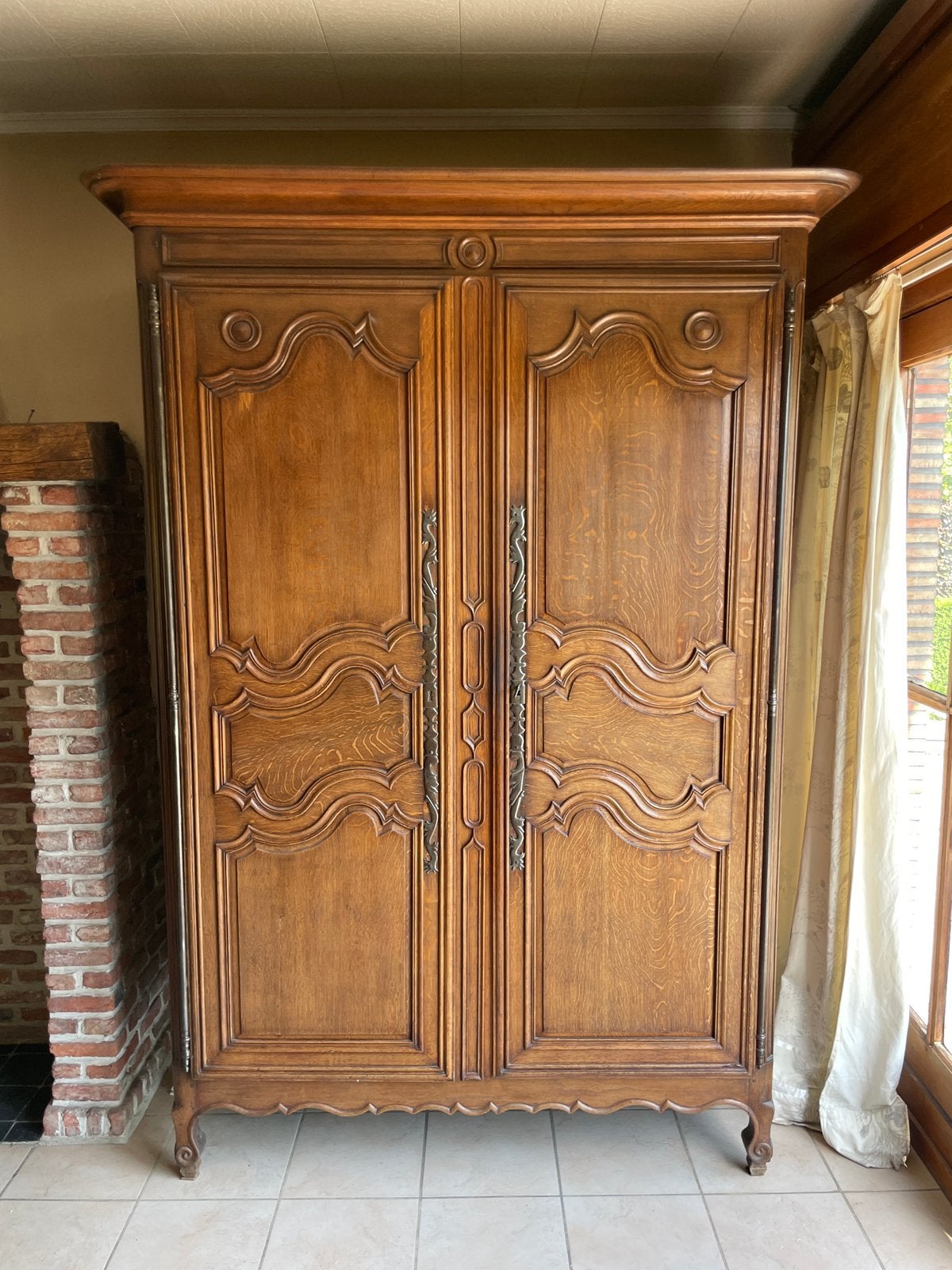 Prachtig eiken Louis XV hal kast, Antiek en Kunst, Ophalen