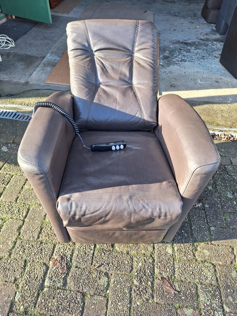 Fauteuil en cuir électrique marron de Himolla, debout, cassé, Enlèvement ou Envoi, Utilisé, 50 à 75 cm, Cuir