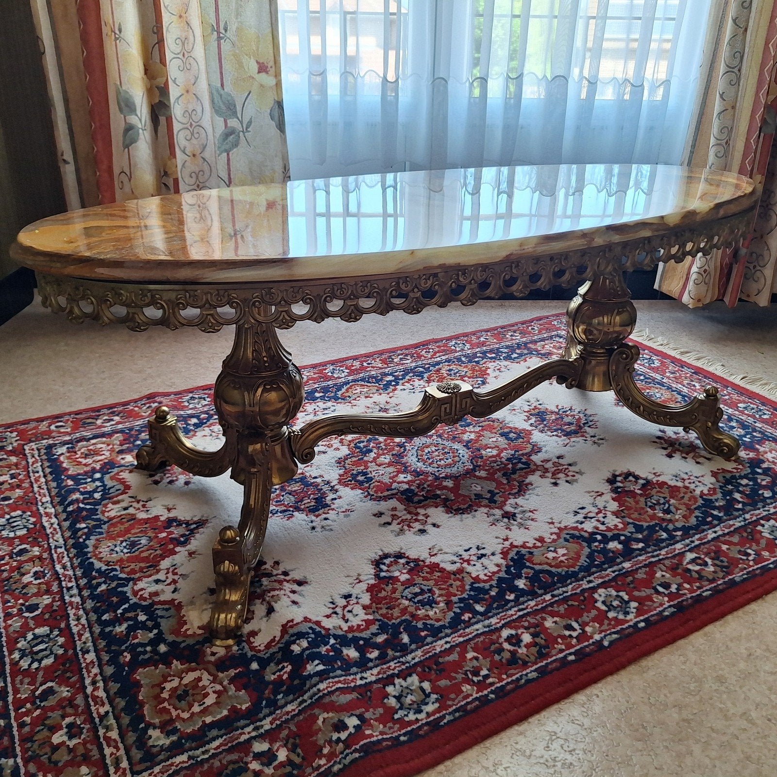 Vintage onyx marmeren salontafel, Ophalen