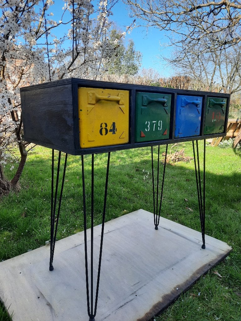 Industriële werkbank/tafel/kast, Antiek en Kunst, Antiek | Meubels | Kasten, Ophalen of Verzenden