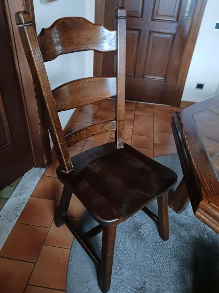 Rustieke massief eiken stoelen, Ophalen