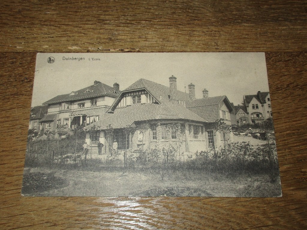 POSTKAART DUINBERGEN L'ECOLE SCHOOL, Envoi, Affranchie, Flandre Occidentale