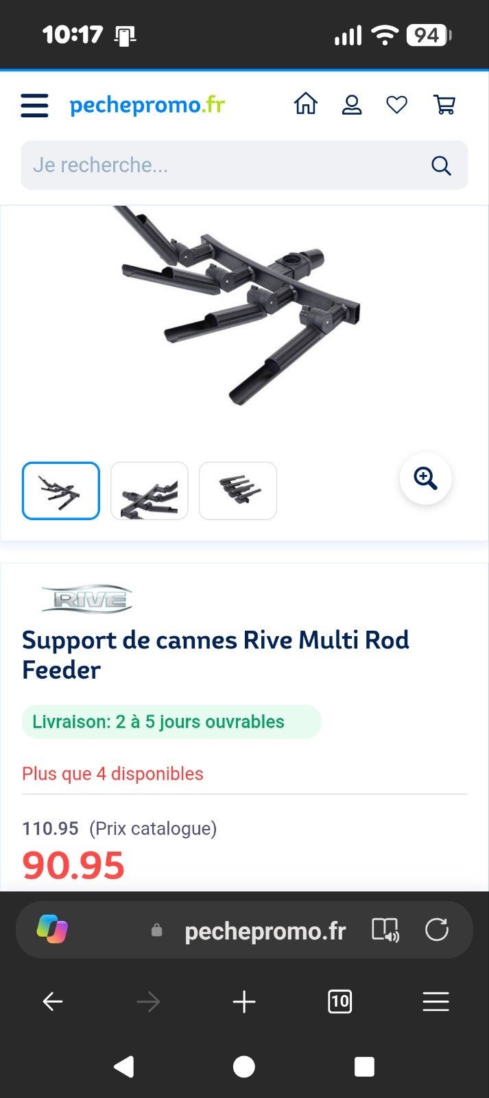 Support canne feeder, Enlèvement