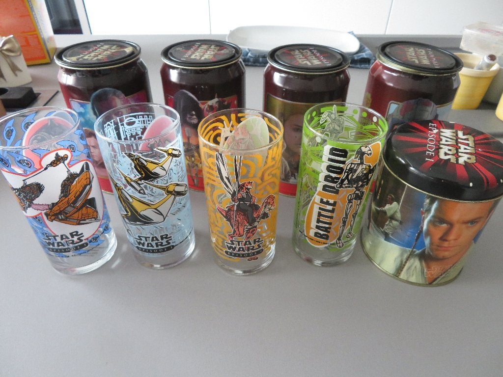 Star Wars collectie van 10 glazen en 5 blikken, Enlèvement ou Envoi, Comme neuf, Ustensile