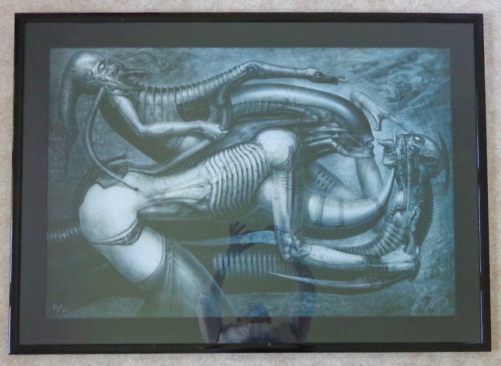 HANS RUDOLF GIGER / NECRONOM IV / KLEUROFFSETLITHO 83x116cm, Gesigneerd, Ophalen