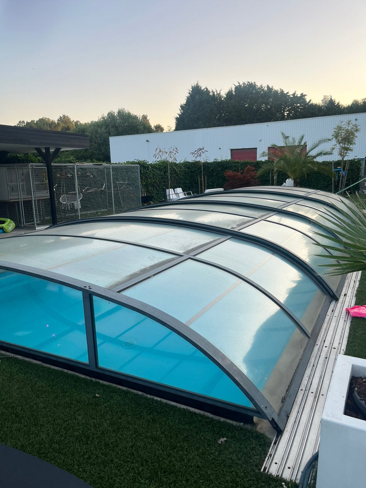 Zwembadoverkapping, Tuin en Terras, Zwembad-toebehoren, Ophalen, Zo goed als nieuw