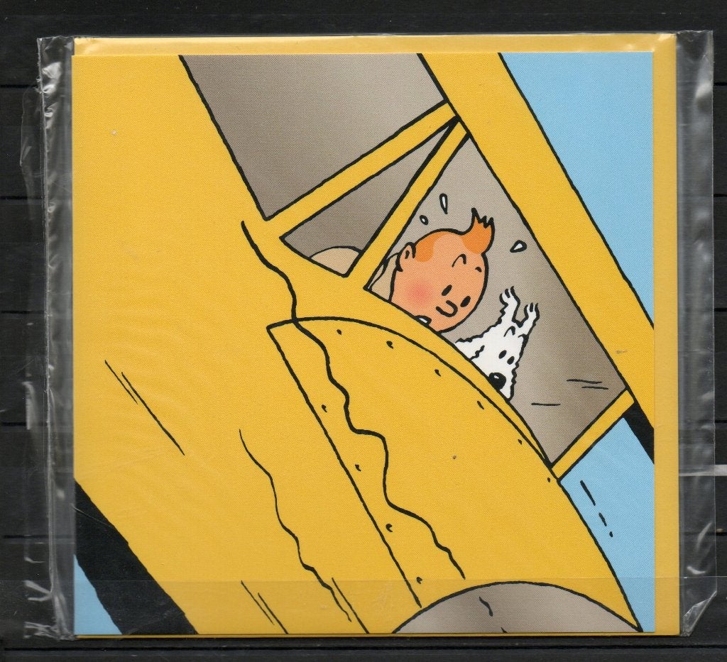 Carte postale double : Tintin - Avion, Enlèvement
