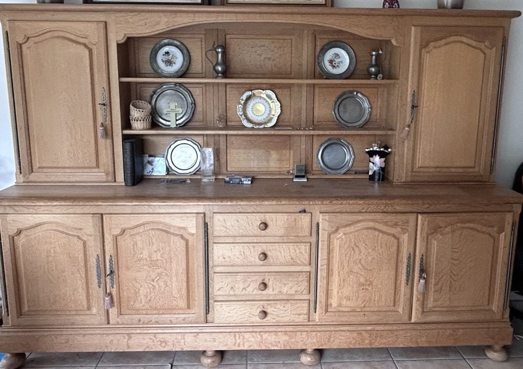 Buffet-Vaissellier, 200 cm ou plus, Comme neuf, Chêne, Avec tiroir(s)