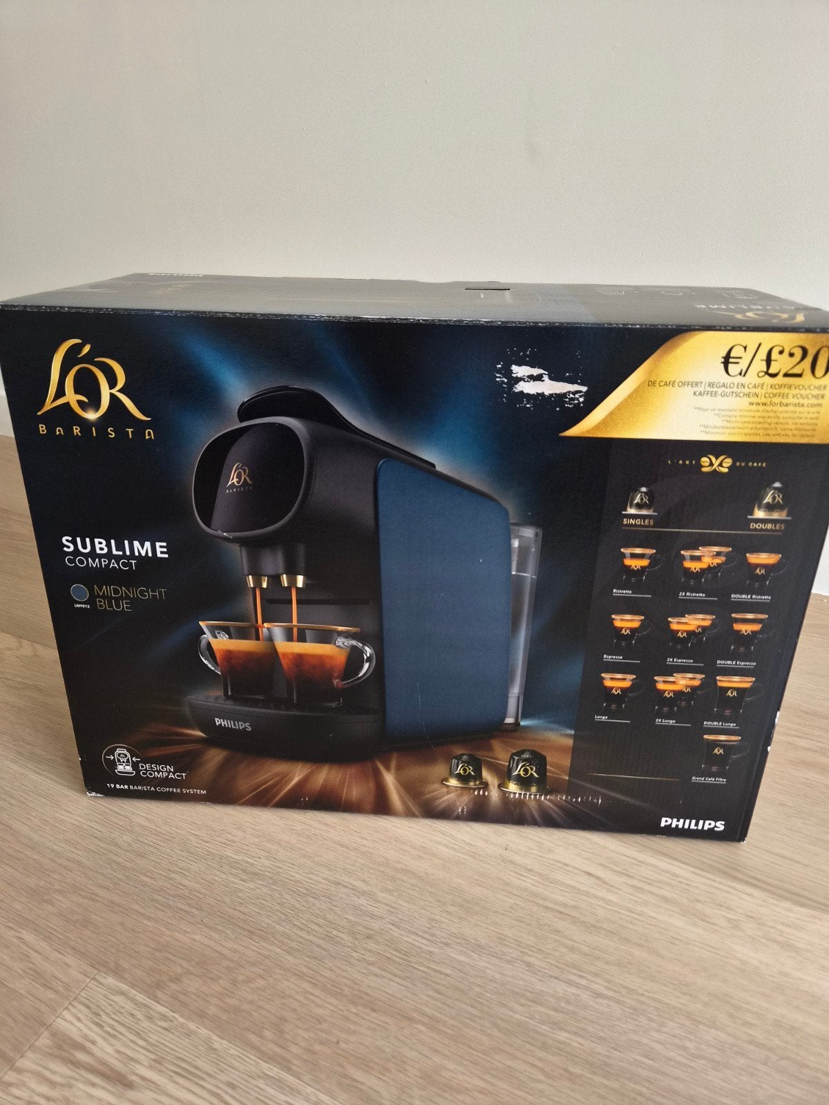 L’OR Sublime Compact (Midnight Blue) voor capsules, Electroménager, Cafetières, Neuf, Dosettes et capsules de café, 4 à 10 tasses