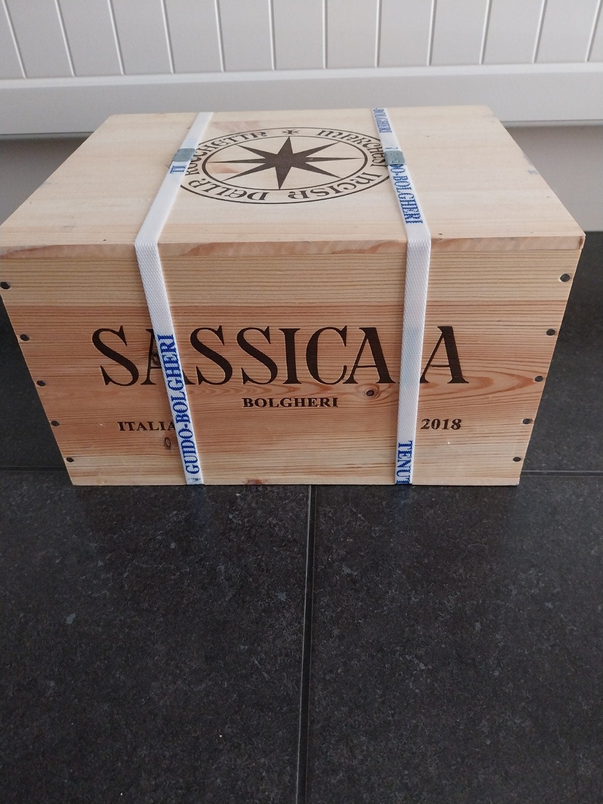Sassicaia 2018 owc, Verzamelen, Ophalen, Italië, Zo goed als nieuw, Rode wijn