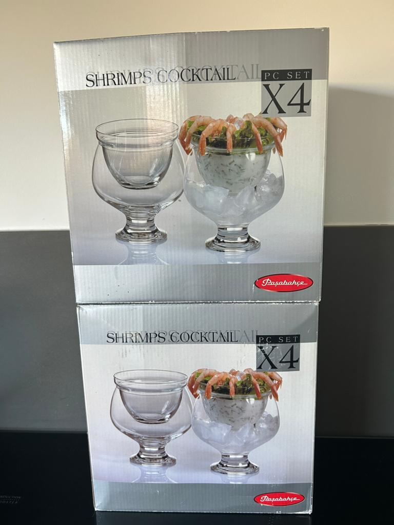 Glazen voor oa garnalencocktail, Huis en Inrichting, Ophalen, Nieuw, Glas, Kom(men)