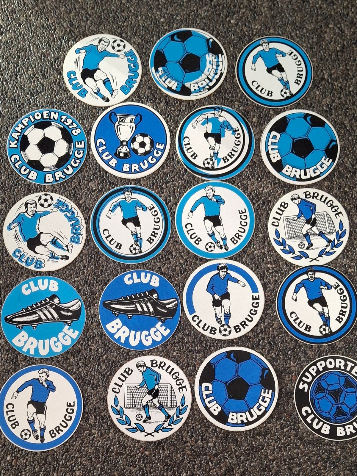 Groot lot fun stickers vintage voetbal Club Brugge, Ophalen of Verzenden, Zo goed als nieuw, Sport