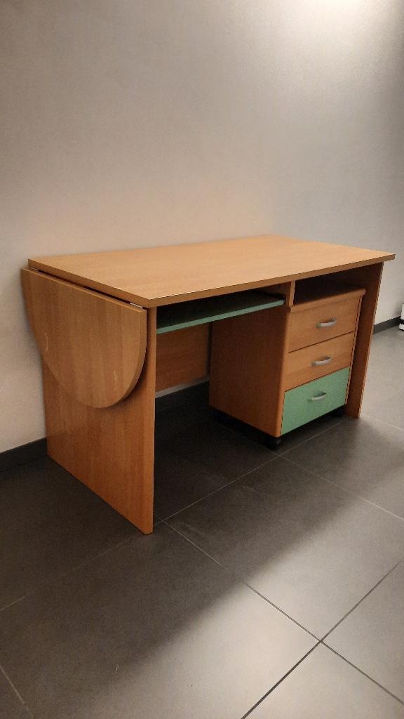 Bureau met ladeblok, Ophalen, Met lades, Hout, 168 cm
