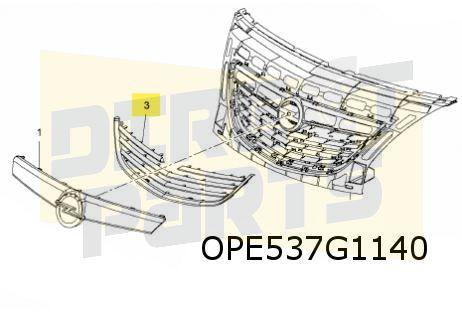 Opel Meriva B (7/10-3/17) (-2/14) afdekking grille chrome (v, -, -, Opel, Nieuw